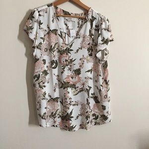 Loft Floral Button Blouse